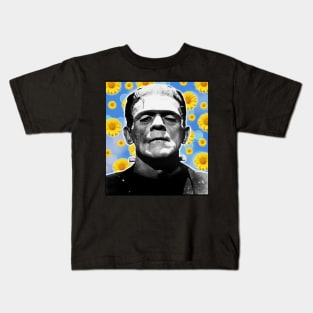 FRANKENSTEINS MONSTER and FLOWERS! Kids T-Shirt